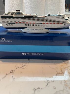 Princess Cruises Emerald Princess Collectible Ship Model - White and Blue